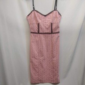 Fredrick's pink and black corset pencil dress